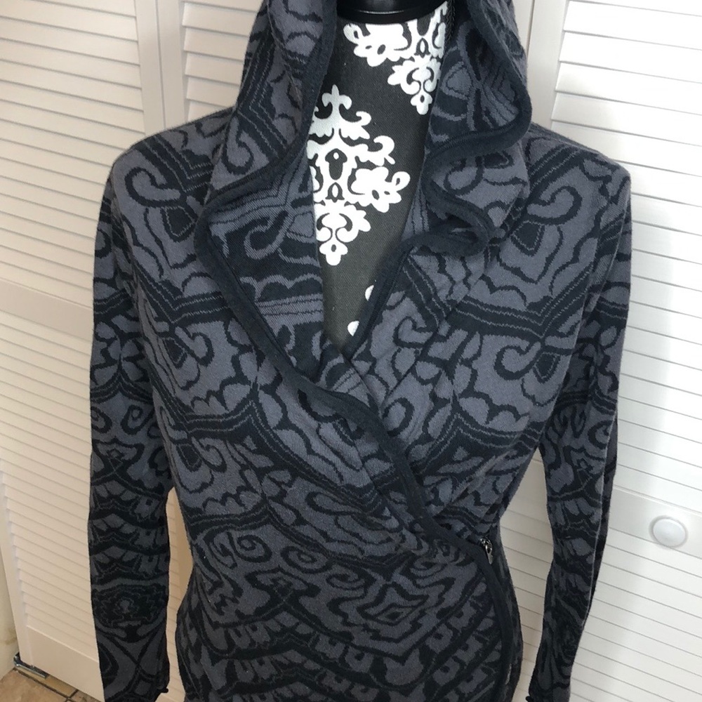 Athleta Ashtee Wrap Hoodie 8% Wool Side Zip Small